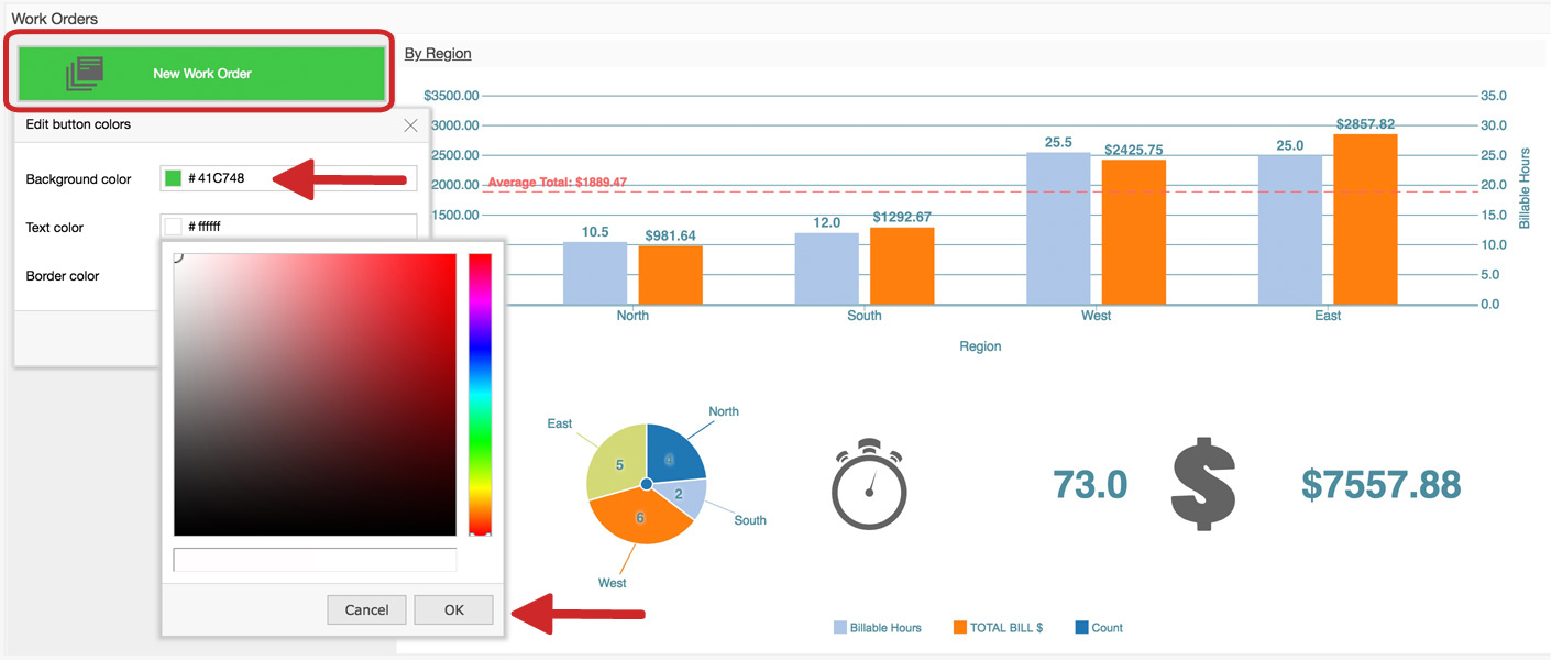 Flowfinity - Buttons in dashboards