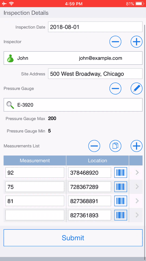 Mobile Paperless Inspection Form